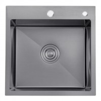 Кухонная мойка Kroner KRP Schwarze - 5050HM PVD (3.0/1.0 мм) (Есть отверстие для дозатора и корзинка)