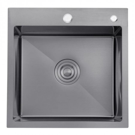 Кухонная мойка Kroner KRP Schwarze - 5050HM PVD (3.0/1.0 мм) (Есть отверстие для дозатора и корзинка)