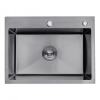 Кухонная мойка Kroner KRP Schwarze - 5843HM PVD (3.0/1.0 мм)(Есть отверстие для дозатора и корзинка)
