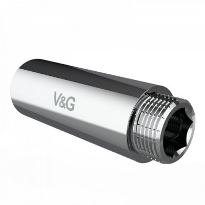 Удлинитель 1/2" 50 мм хром V&G Удлинитель 1/2" 50 мм хром V&G