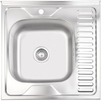 Кухонна мийка Lidz 6060-L Satin 0,8 мм (LIDZ6060LRSAT8)