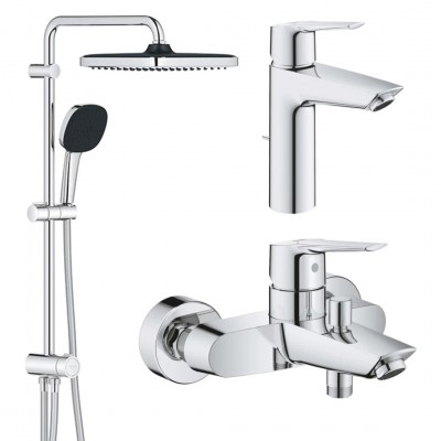 Набор смесителей 3 в 1 для ванной комнаты Grohe QuickFix Start M-Size UA202305RM Набор смесителей 3 в 1 для ванной комнаты Grohe QuickFix Start M-Size UA202305RM