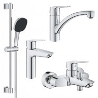 Набор смесителей 4 в 1 для ванной комнаты и кухни Grohe QuickFix Start M-Size UA202301KE