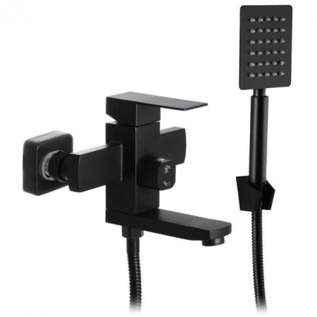 Смеситель в ванную с душем чёрный Wezer PRO3-02-BLACK