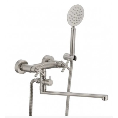 Смеситель в ванную с длинным изливом из нержавеющей стали MIXXUS DVE-006 SS2824 Смеситель в ванную с длинным изливом из нержавеющей стали MIXXUS DVE-006 SS2824