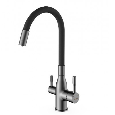 Кухонный смеситель с гибким изливом и краном для фильтра Frap F4396-15 Кухонный смеситель с гибким изливом и краном для фильтра Frap F4396-15