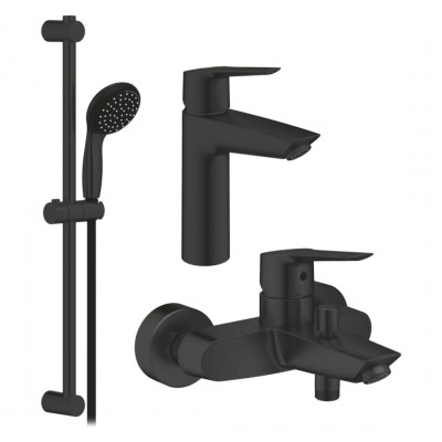 Набор смесителей 3 в 1 для ванной комнаты Grohe QuickFix Start Black UA303301MQ Набор смесителей 3 в 1 для ванной комнаты Grohe QuickFix Start Black UA303301MQ
