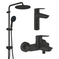 Набор смесителей 3 в 1 для ванной комнаты Grohe QuickFix Start Black UA303305RM