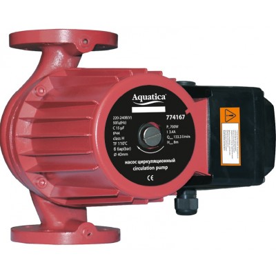 Насос Aquatica циркуляционный фланцевый 774198, 1.3кВт Hmax 20.3м Qmax 300л/мин DN50 280мм + отвент. флан.