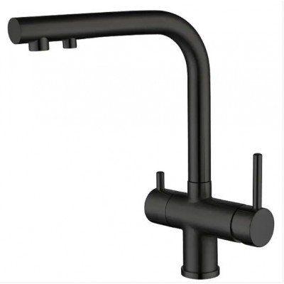 Чёрный смеситель для кухни с краном для фильтра KOER KB-72001-05 KR3392
