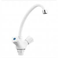 Смеситель для кухни Plamix Omega-271 White с подводкой PM0610