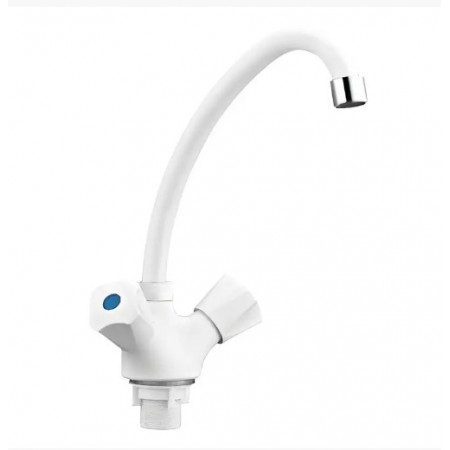 Смеситель для кухни Plamix Omega-271 White с подводкой PM0610